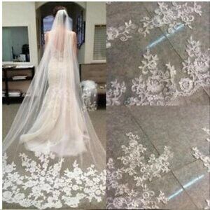 Wedding White Lace Veil 118.11'' for Bride